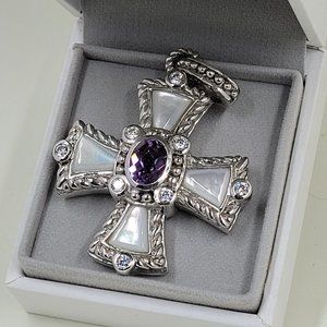 Sterling Silver Judith Ripka Cross Pendant Enhancer